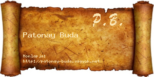 Patonay Buda névjegykártya